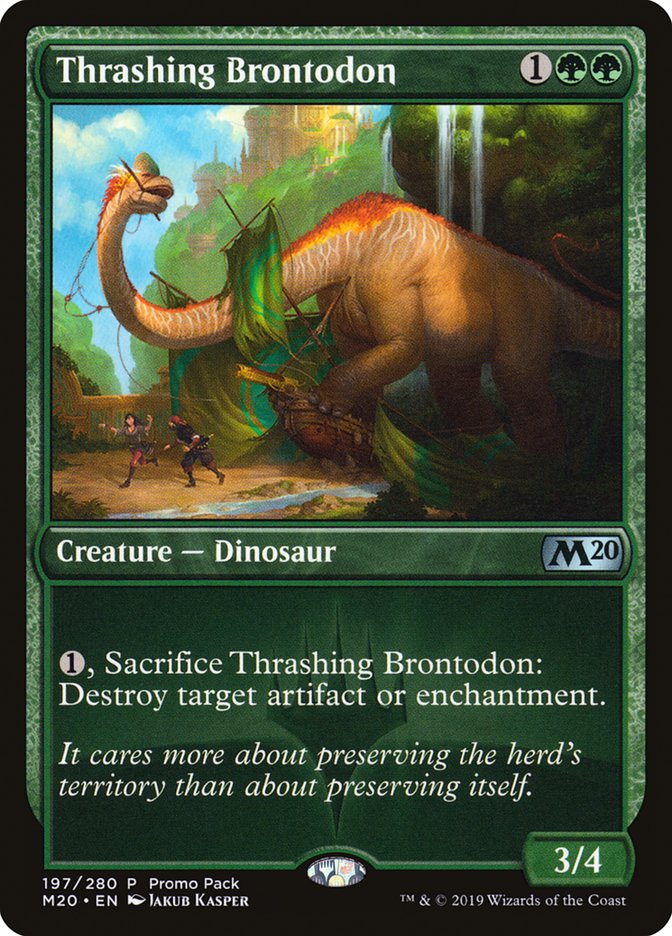 Thrashing Brontodon (Promo Pack) [Core Set 2020 Promos] | Clutch Gaming