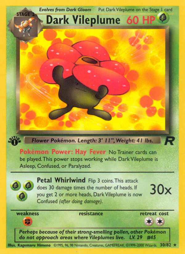 Dark Vileplume (30/82) [Team Rocket 1st Edition] | Clutch Gaming