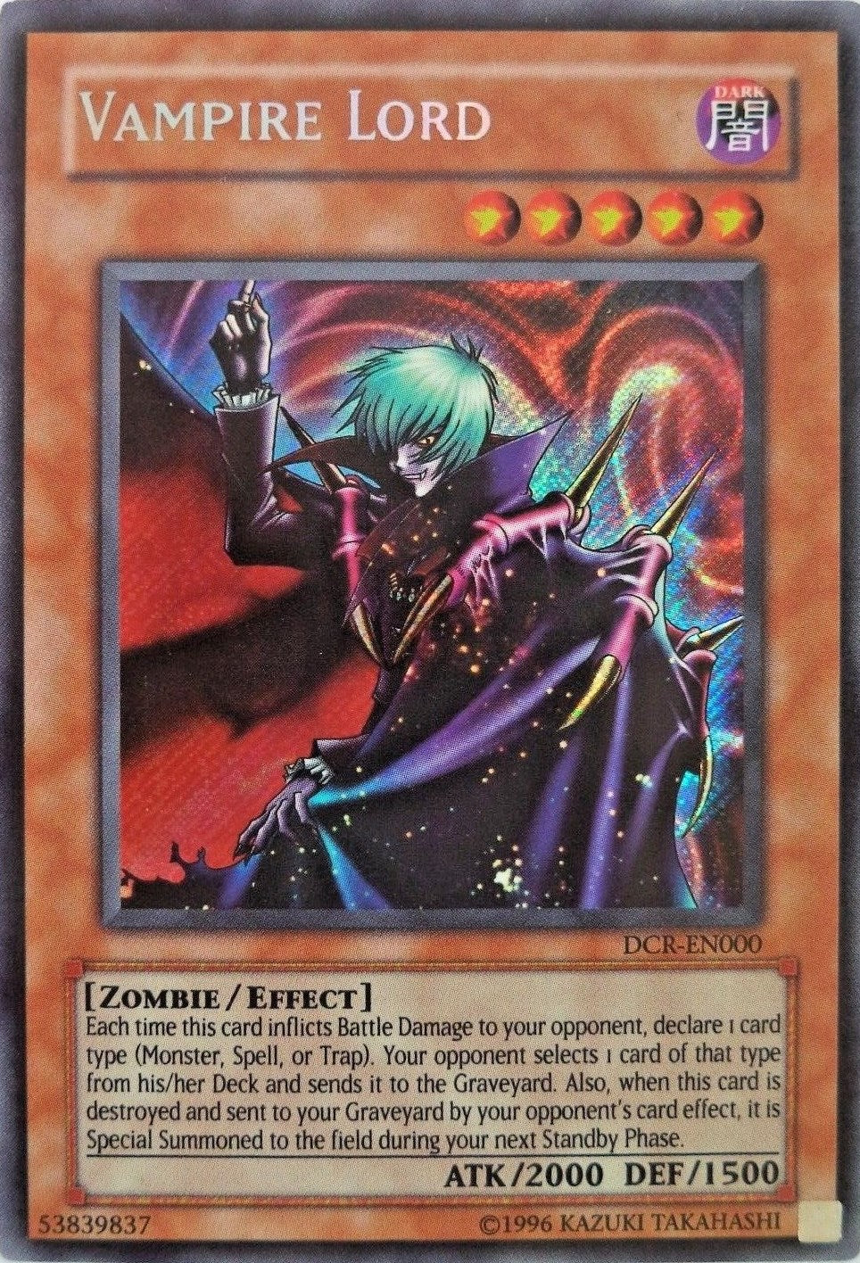 Vampire Lord [DCR-EN000] Secret Rare | Clutch Gaming