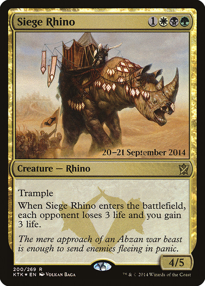 Siege Rhino [Khans of Tarkir Prerelease Promos] | Clutch Gaming