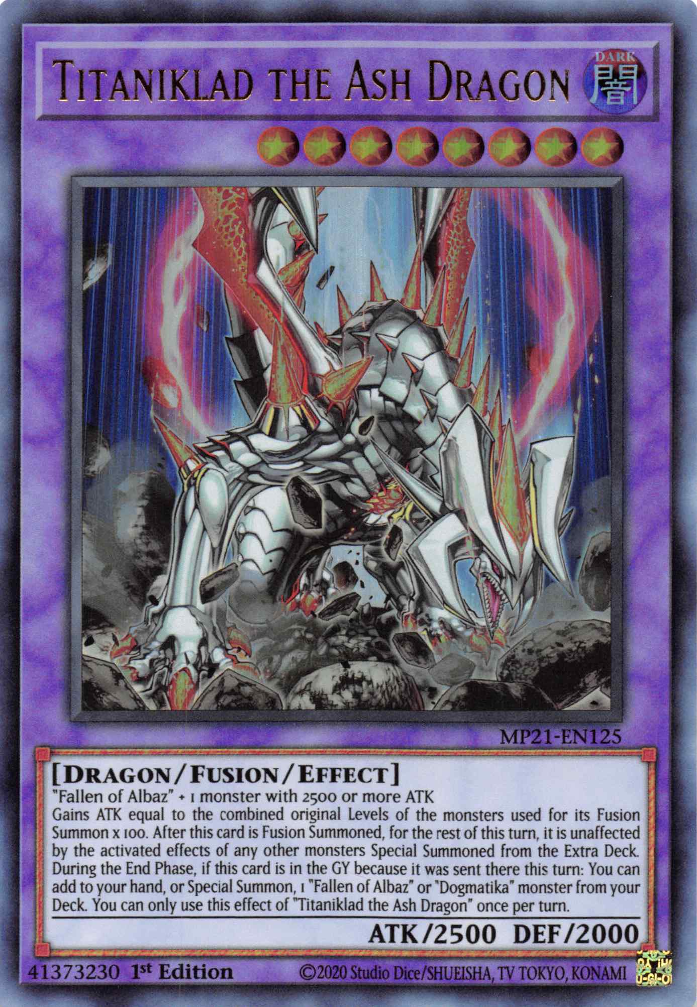 Titaniklad the Ash Dragon [MP21-EN125] Ultra Rare | Clutch Gaming