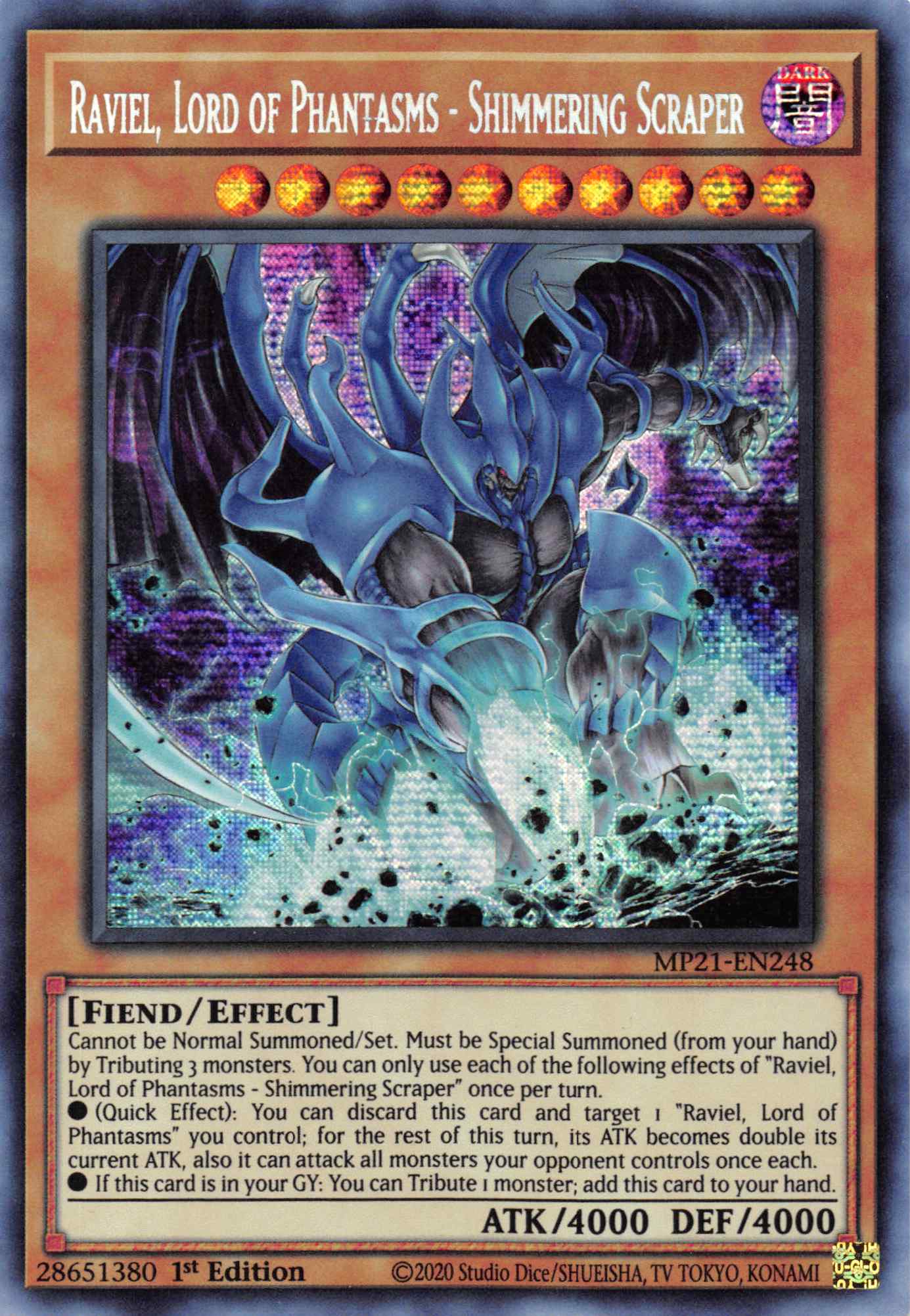 Raviel, Lord of Phantasms - Shimmering Scraper [MP21-EN248] Prismatic Secret Rare | Clutch Gaming