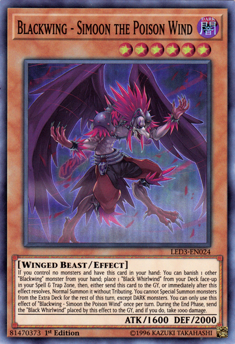 Blackwing - Simoon the Poison Wind [LED3-EN024] Super Rare | Clutch Gaming