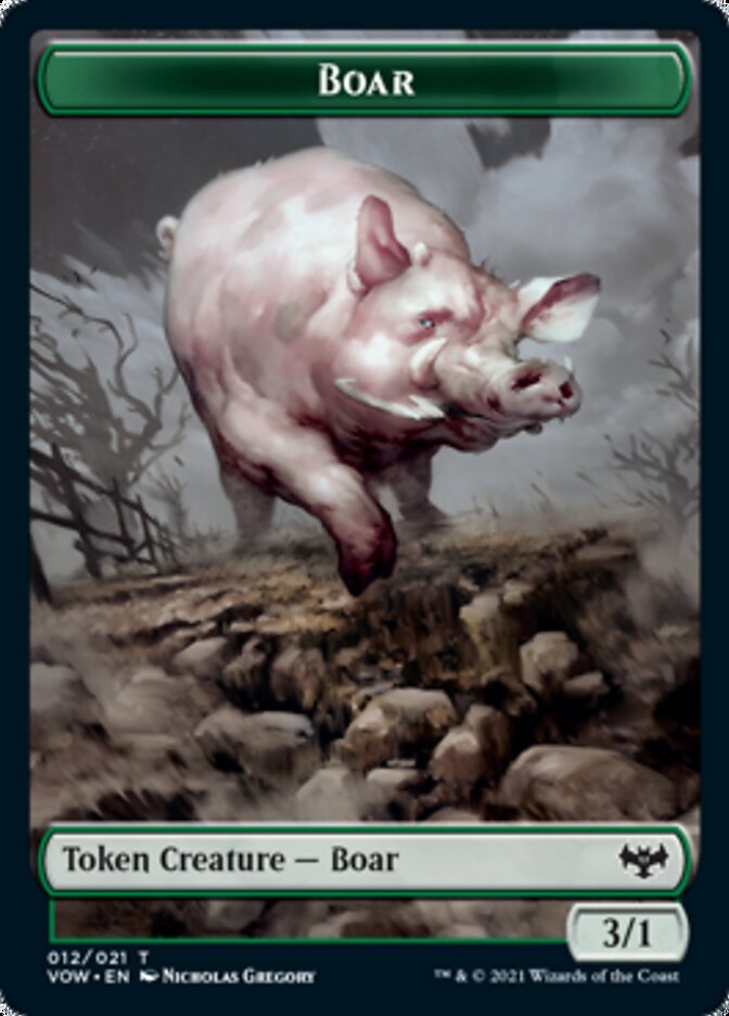 Zombie (008) // Boar Double-Sided Token [Innistrad: Crimson Vow Tokens] | Clutch Gaming