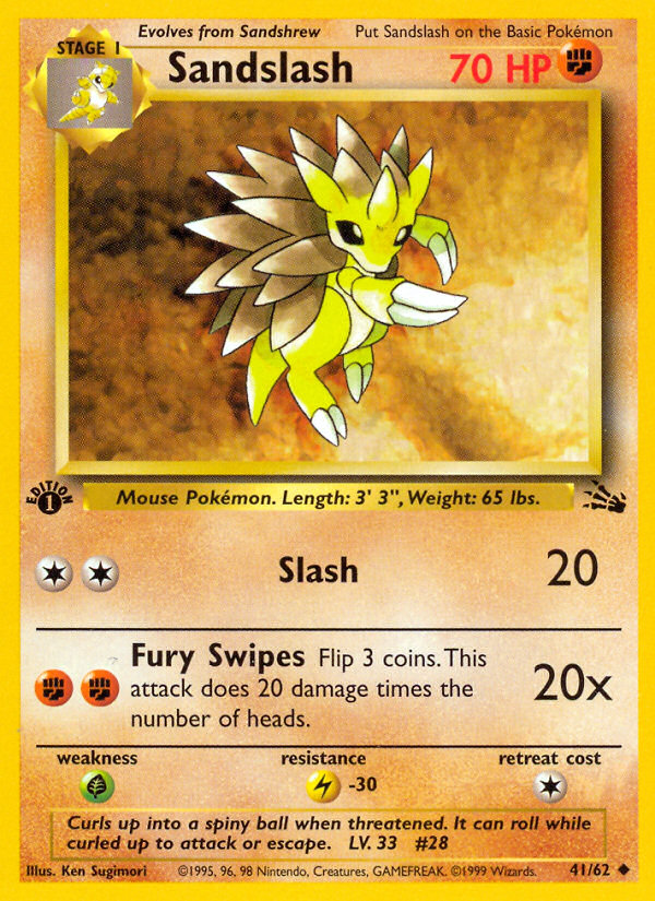 Sandslash (41/62) [Fossil 1st Edition] | Clutch Gaming