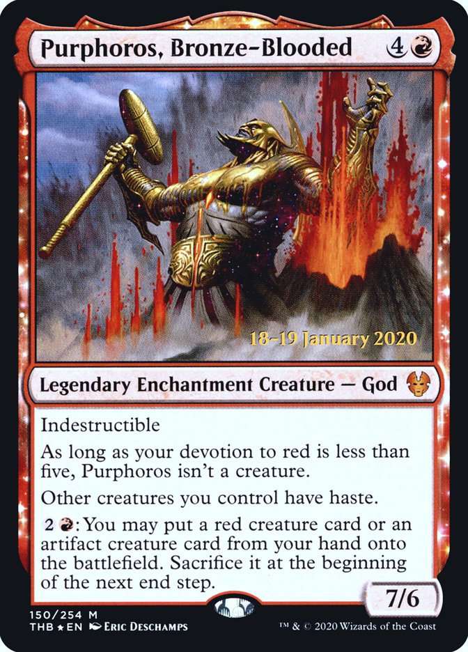 Purphoros, Bronze-Blooded [Theros Beyond Death Prerelease Promos] | Clutch Gaming