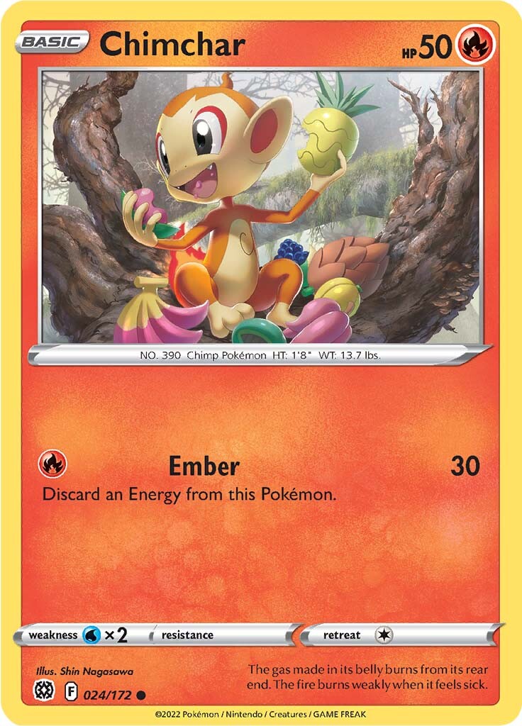 Chimchar (024/172) [Sword & Shield: Brilliant Stars] | Clutch Gaming