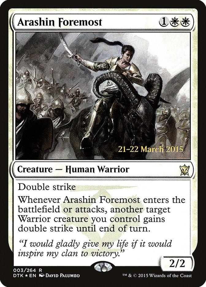 Arashin Foremost [Dragons of Tarkir Prerelease Promos] | Clutch Gaming