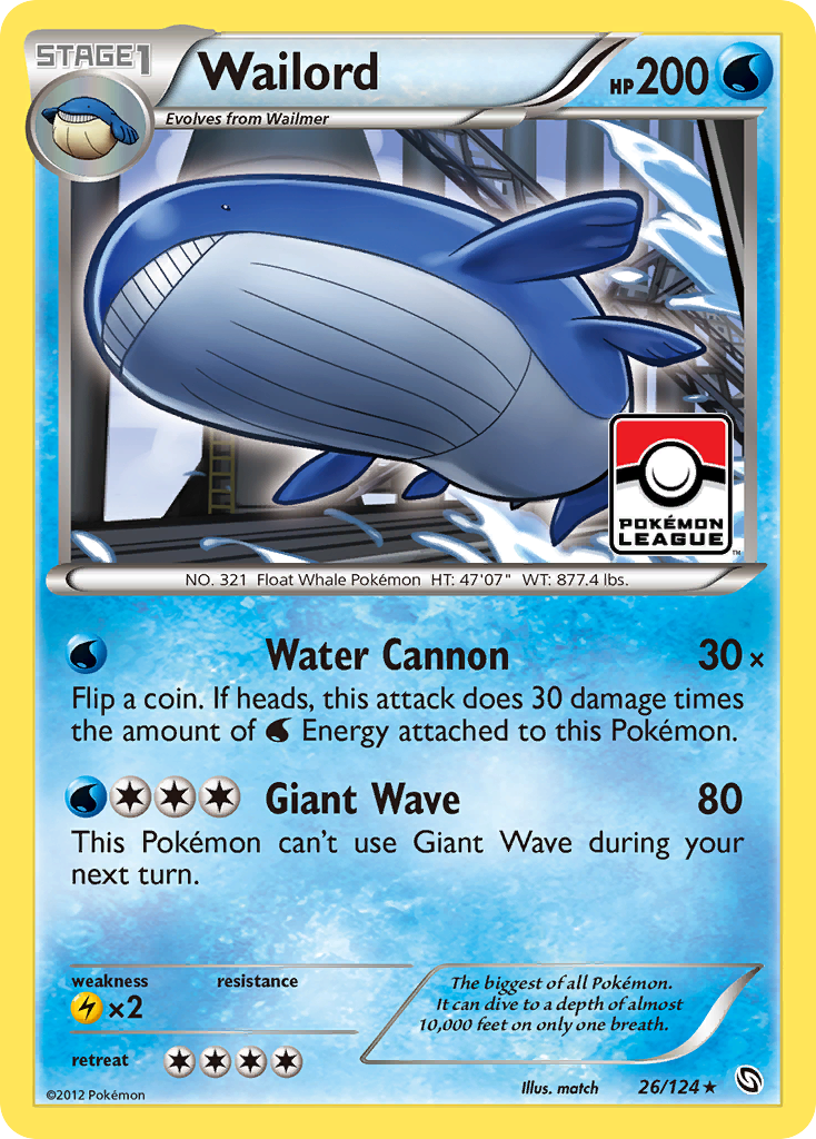 Wailord (26/124) [Black & White: Dragons Exalted] | Clutch Gaming