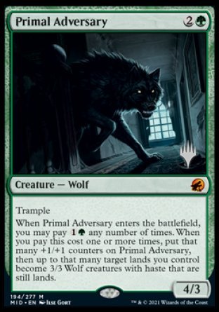 Primal Adversary (Promo Pack) [Innistrad: Midnight Hunt Promos] | Clutch Gaming