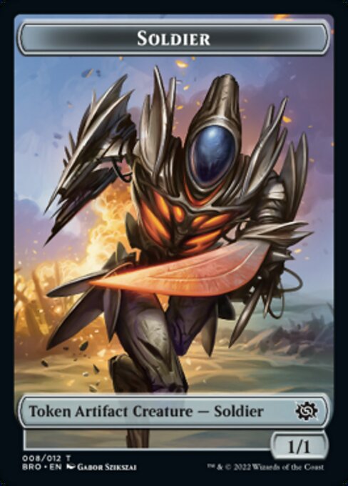 Powerstone // Soldier (008) Double-Sided Token [The Brothers' War Tokens] | Clutch Gaming