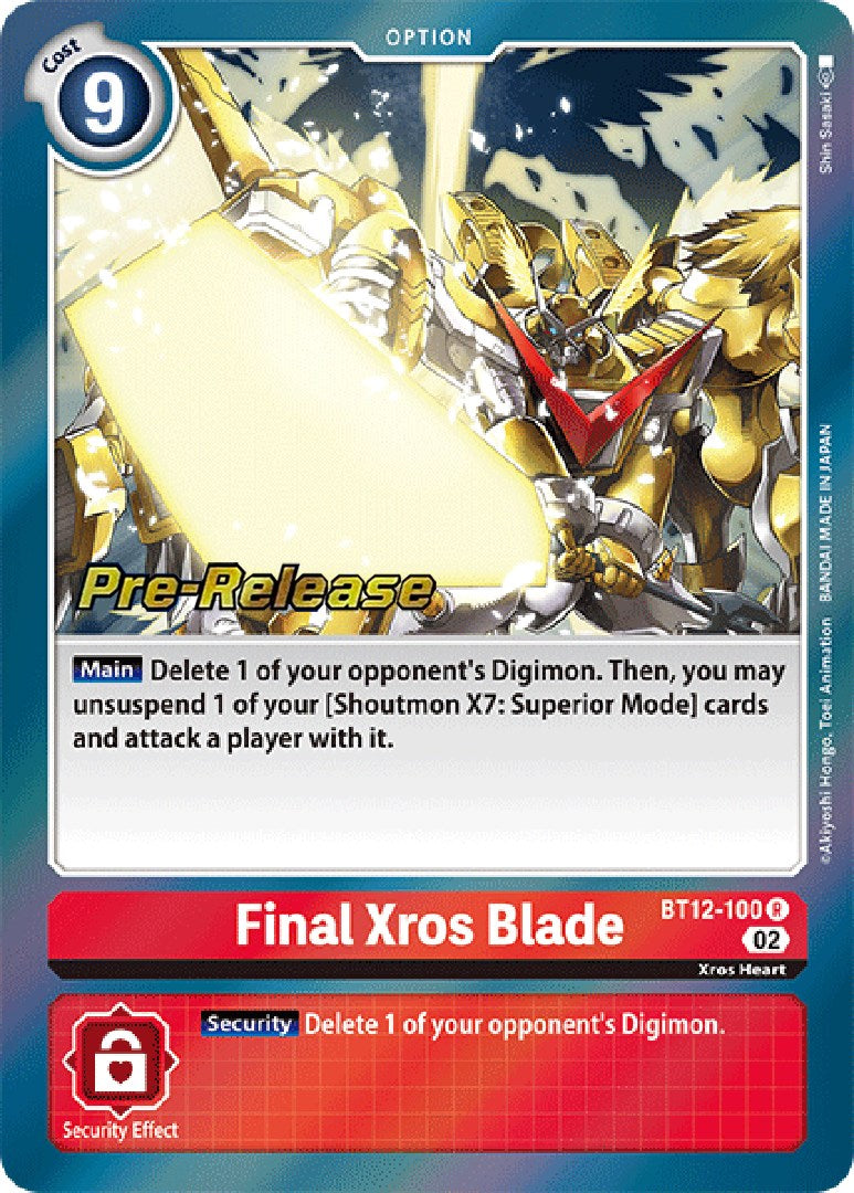 Final Xros Blade [BT12-100] [Across Time Pre-Release Cards] | Clutch Gaming