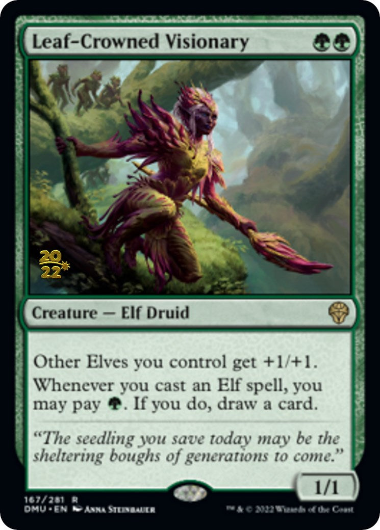 Leaf-Crowned Visionary [Dominaria United Prerelease Promos] | Clutch Gaming