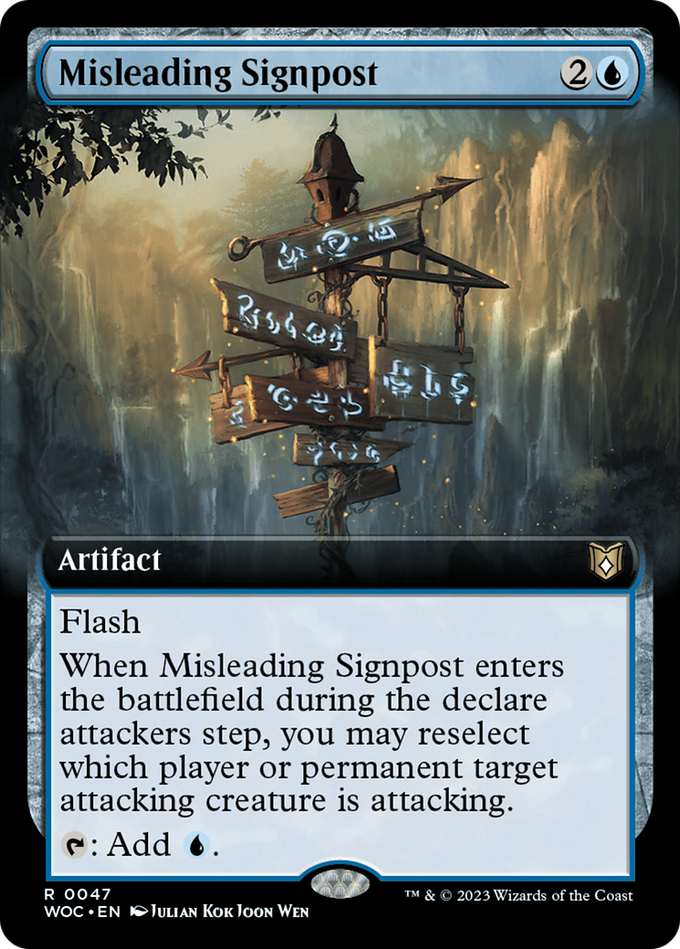 Misleading Signpost (Extended Art) [Wilds of Eldraine Commander] | Clutch Gaming