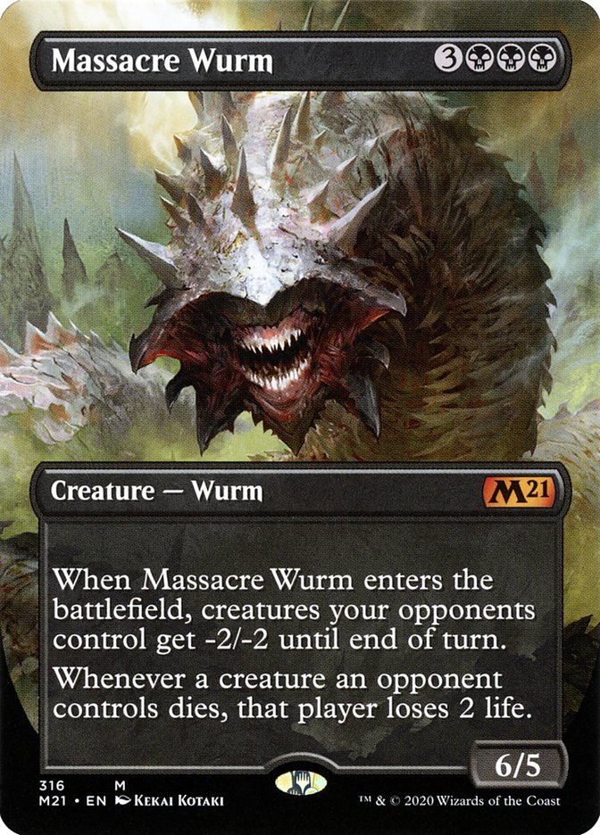 Massacre Wurm (Borderless Alternate Art) [Core Set 2021] | Clutch Gaming