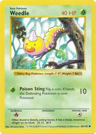 Weedle (69/102) [Base Set Shadowless Unlimited] | Clutch Gaming