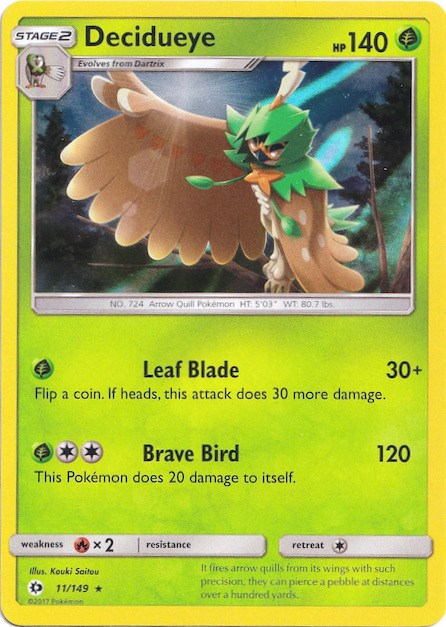 Decidueye (11/149) (Water Web Holo) [Sun & Moon: Base Set] | Clutch Gaming