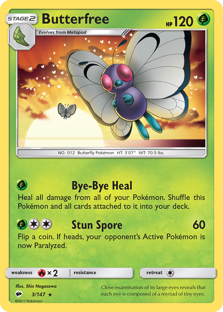 Butterfree (3/147) [Sun & Moon: Burning Shadows] | Clutch Gaming