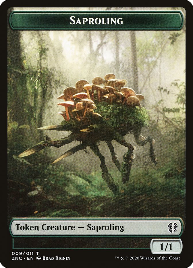 Beast // Saproling Double-Sided Token [Zendikar Rising Commander Tokens] | Clutch Gaming