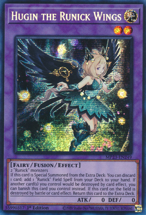 Hugin the Runick Wings [MP23-EN249] Prismatic Secret Rare | Clutch Gaming