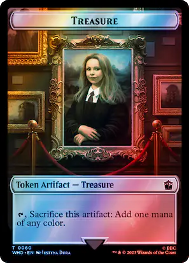 Alien Rhino // Treasure (0060) Double-Sided Token (Surge Foil) [Doctor Who Tokens] | Clutch Gaming