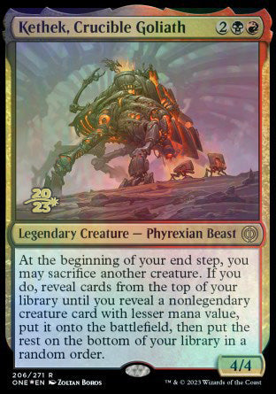 Kethek, Crucible Goliath [Phyrexia: All Will Be One Prerelease Promos] | Clutch Gaming