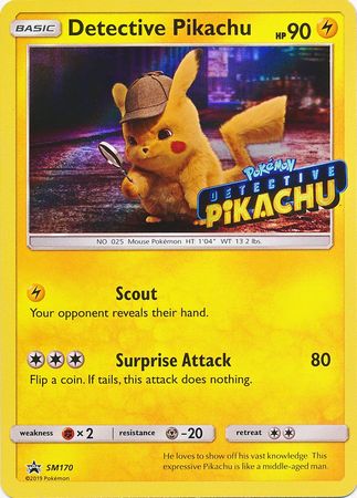 Detective Pikachu (SM170) (Detective Pikachu Stamped) [Sun & Moon: Black Star Promos] | Clutch Gaming