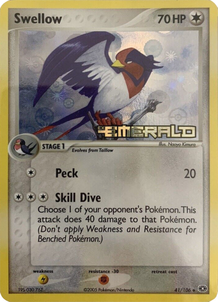 Swellow (41/106) (Stamped) [EX: Emerald] | Clutch Gaming