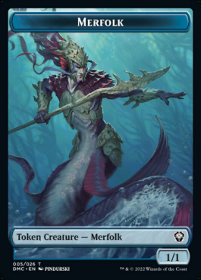 Saproling // Merfolk Double-Sided Token [Dominaria United Tokens] | Clutch Gaming