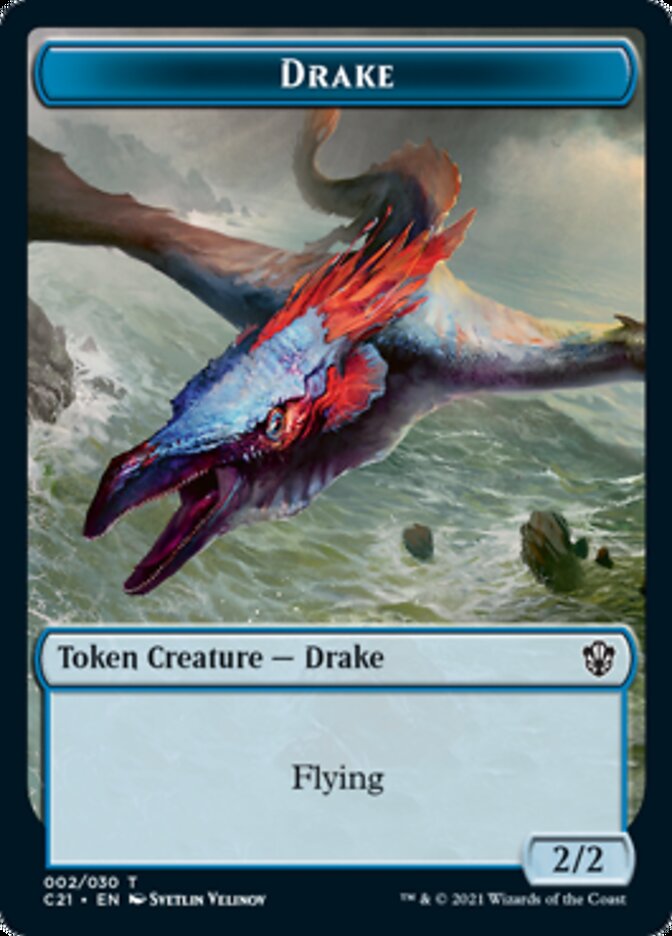 Drake // Elemental (002) Double-Sided Token [Commander 2021 Tokens] | Clutch Gaming