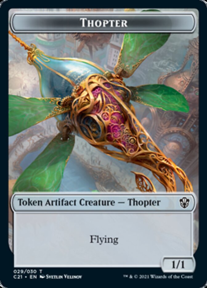 Golem (025) // Thopter Double-Sided Token [Commander 2021 Tokens] | Clutch Gaming