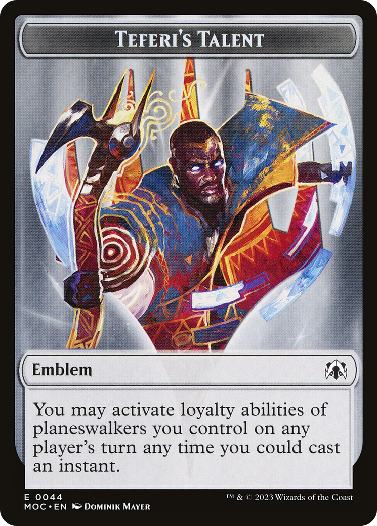 First Mate Ragavan // Teferi's Talent Emblem Double-Sided Token [March of the Machine Commander Tokens] | Clutch Gaming