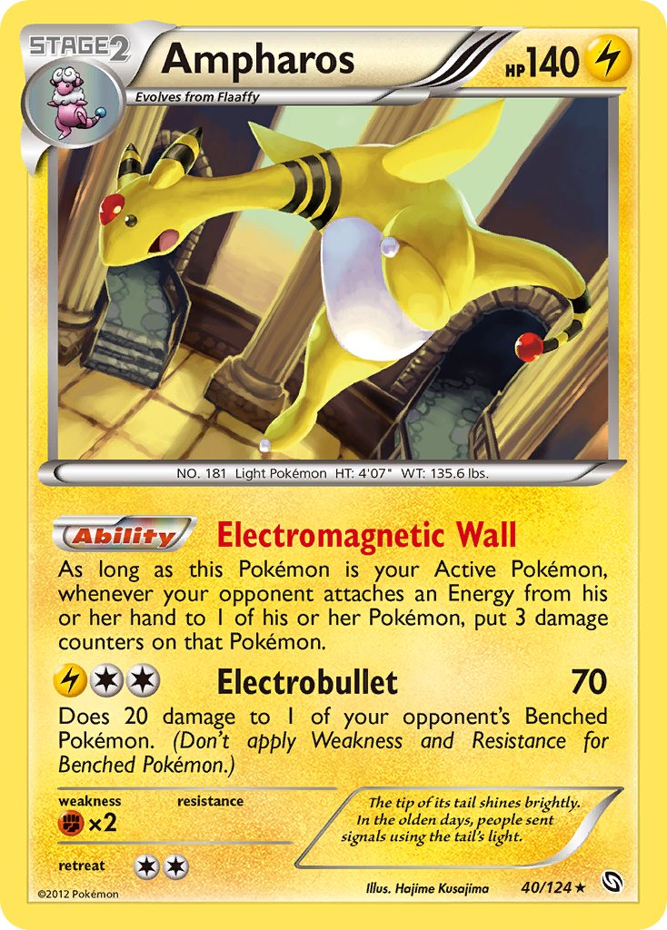 Ampharos (40/124) (Cosmos Holo) (Blister Exclusive) [Black & White: Dragons Exalted] | Clutch Gaming