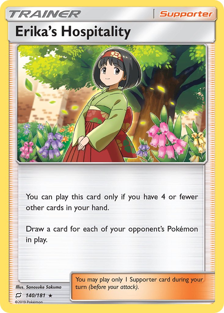 Erika's Hospitality (140/181) (Theme Deck Exclusive) [Sun & Moon: Team Up] | Clutch Gaming