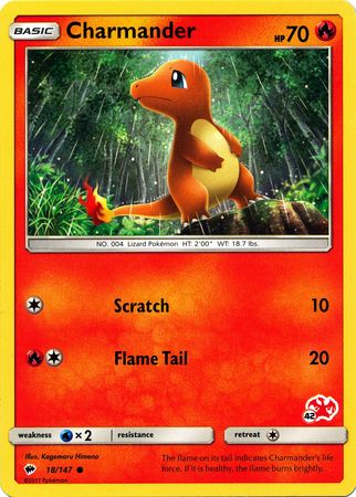 Charmander (18/147) (Charizard Stamp #42) [Battle Academy 2020] | Clutch Gaming