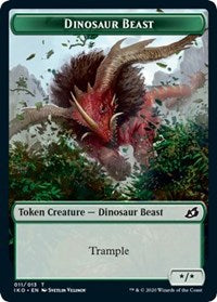 Dinosaur Beast // Human Soldier (003) Double-Sided Token [Ikoria: Lair of Behemoths Tokens] | Clutch Gaming