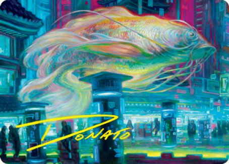Skyswimmer Koi Art Card (Gold-Stamped Signature) [Kamigawa: Neon Dynasty Art Series] | Clutch Gaming
