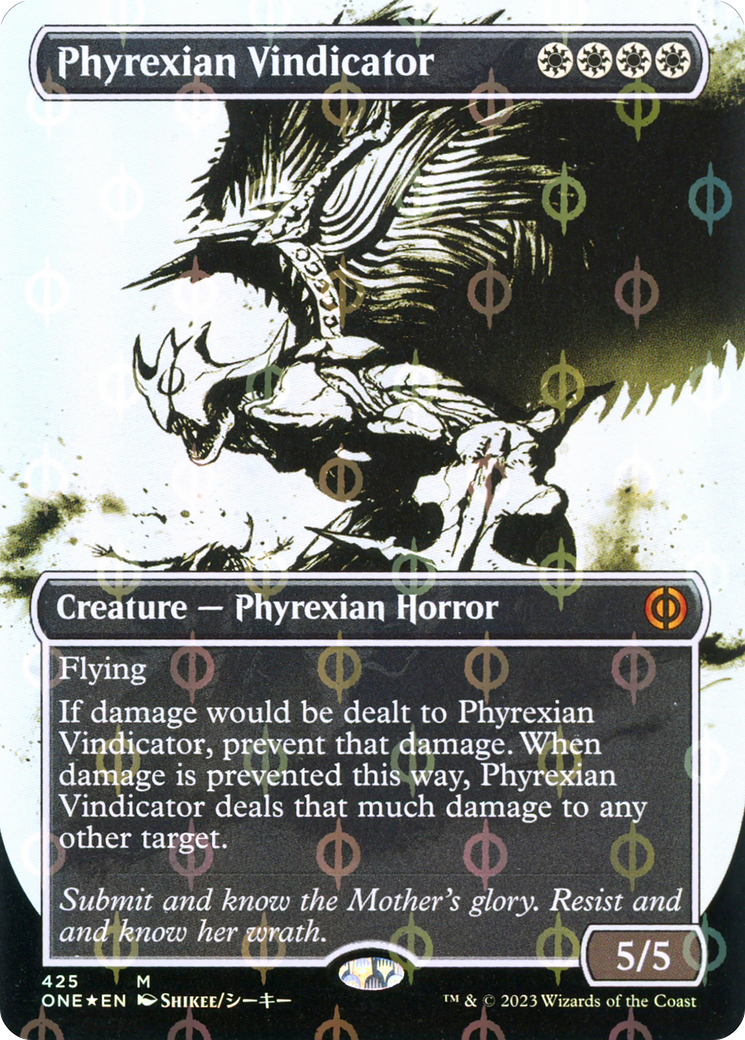 Phyrexian Vindicator (Borderless Ichor Step-and-Compleat Foil) [Phyrexia: All Will Be One] | Clutch Gaming