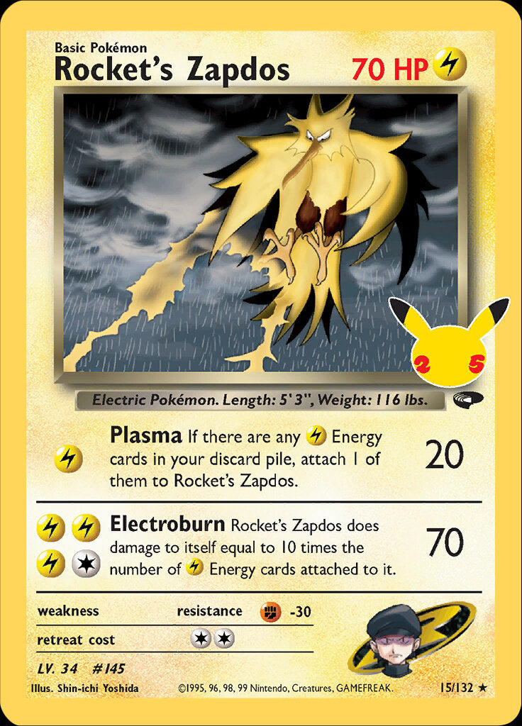 Rocket's Zapdos (15/132) [Celebrations: 25th Anniversary - Classic Collection] | Clutch Gaming