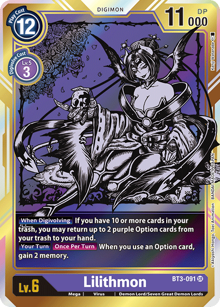 Lilithmon [BT3-091] (Alternate Art) [Release Special Booster Ver.1.0] | Clutch Gaming