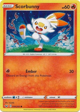 Scorbunny (030/202) (Cosmos Holo) [Sword & Shield: Base Set] | Clutch Gaming