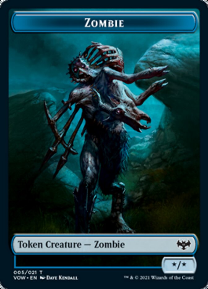 Human (001) // Zombie (005) Double-Sided Token [Innistrad: Crimson Vow Tokens] | Clutch Gaming