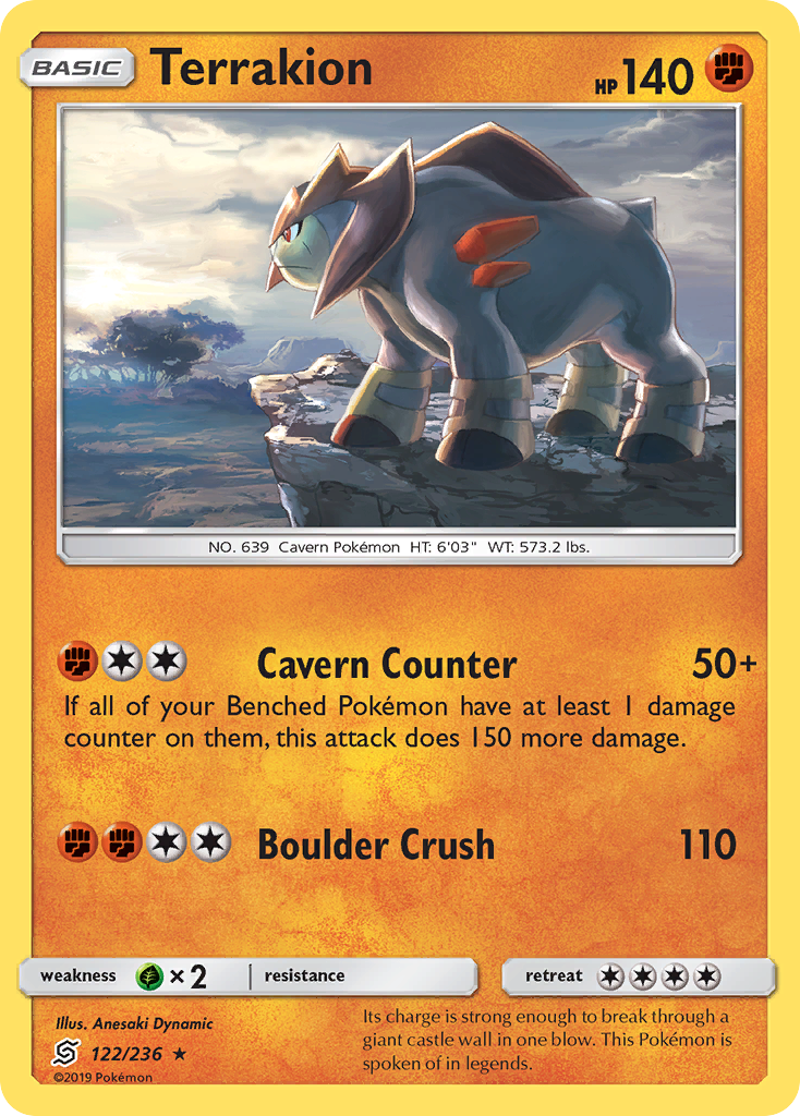 Terrakion (122/236) [Sun & Moon: Unified Minds] | Clutch Gaming