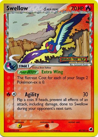 Swellow (40/101) (Delta Species) (Stamped) [EX: Dragon Frontiers] | Clutch Gaming