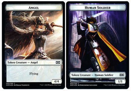 Angel // Human Soldier Double-Sided Token [Double Masters Tokens] | Clutch Gaming