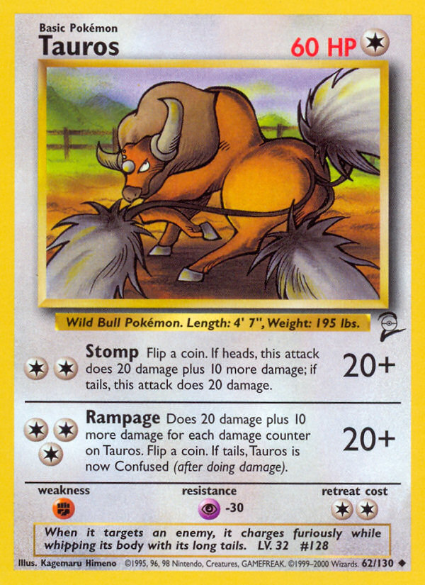 Tauros (62/130) [Base Set 2] | Clutch Gaming