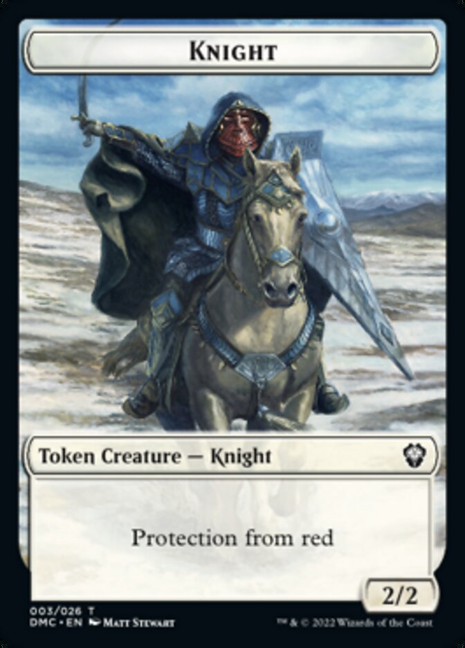 Zombie Knight // Knight Double-Sided Token [Dominaria United Commander Tokens] | Clutch Gaming