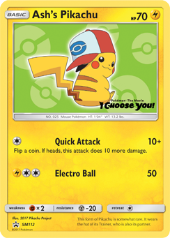 Ash's Pikachu (SM112) [Sun & Moon: Black Star Promos] | Clutch Gaming