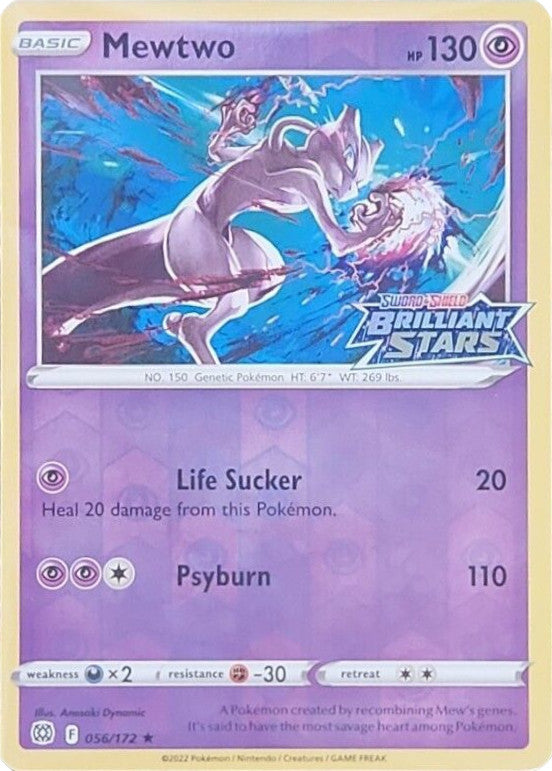 Mewtwo (056/172) (Brilliant Stars Stamped) [Sword & Shield: Brilliant Stars] | Clutch Gaming