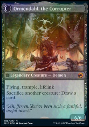 Jerren, Corrupted Bishop // Ormendahl, the Corrupted [Innistrad: Midnight Hunt Prerelease Promos] | Clutch Gaming